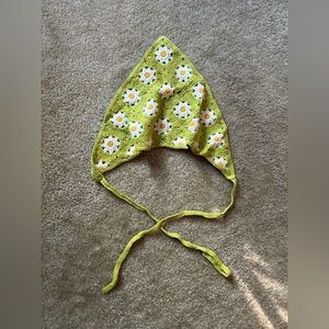 Green Floral Knit Headband